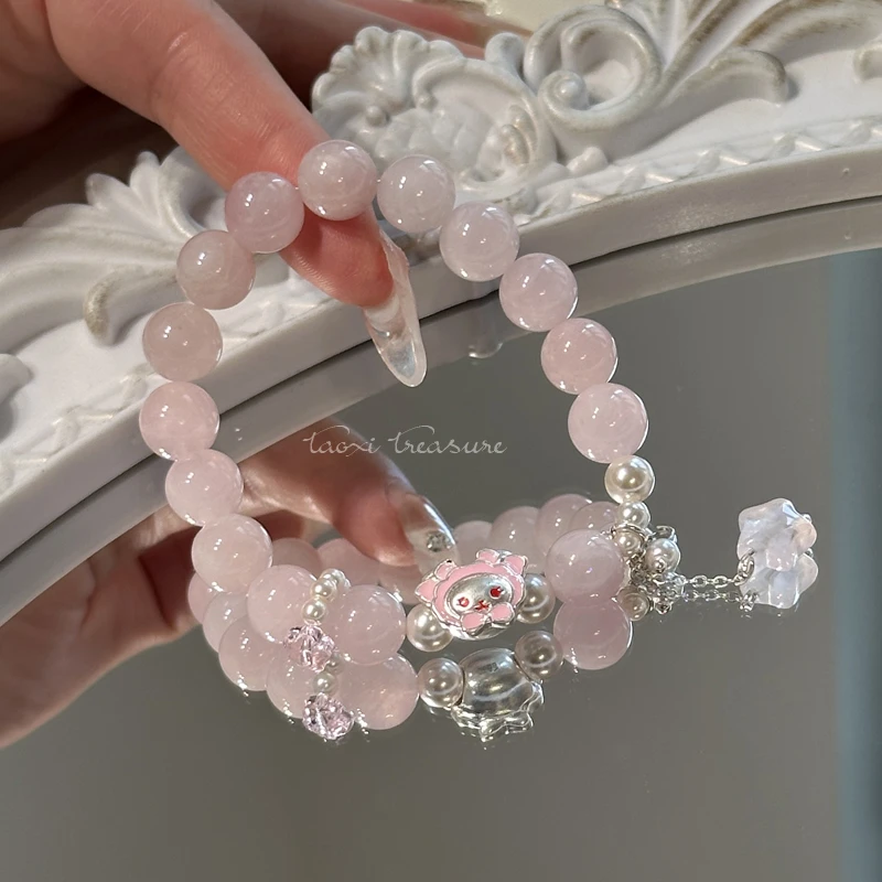 tx1227-[兔熊星星]马粉施家珠粉水晶星星999银彩色轻松熊