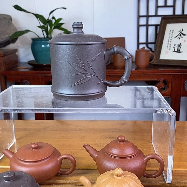 茶杯紫砂青灰紫泥零添加