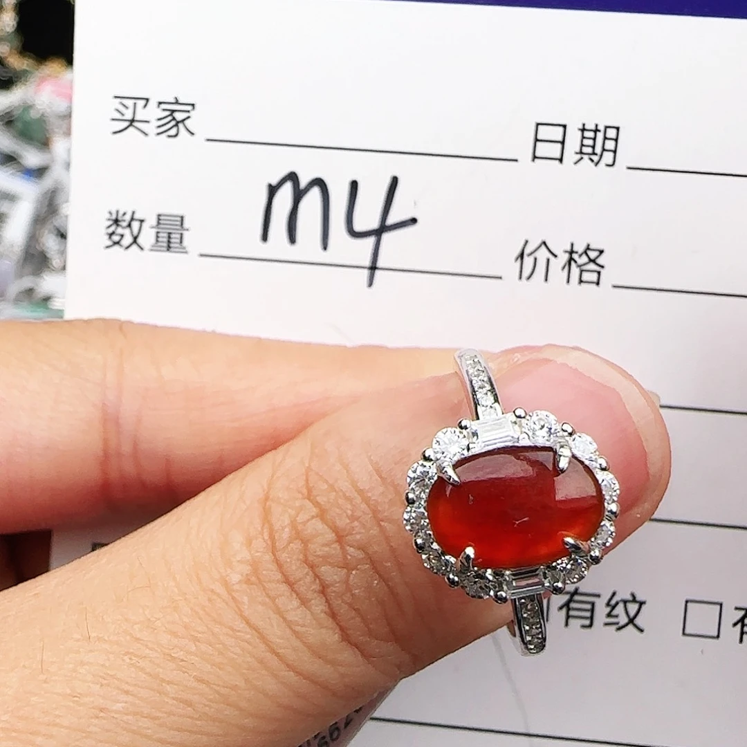 银S925镶嵌戒指翡翠戒指