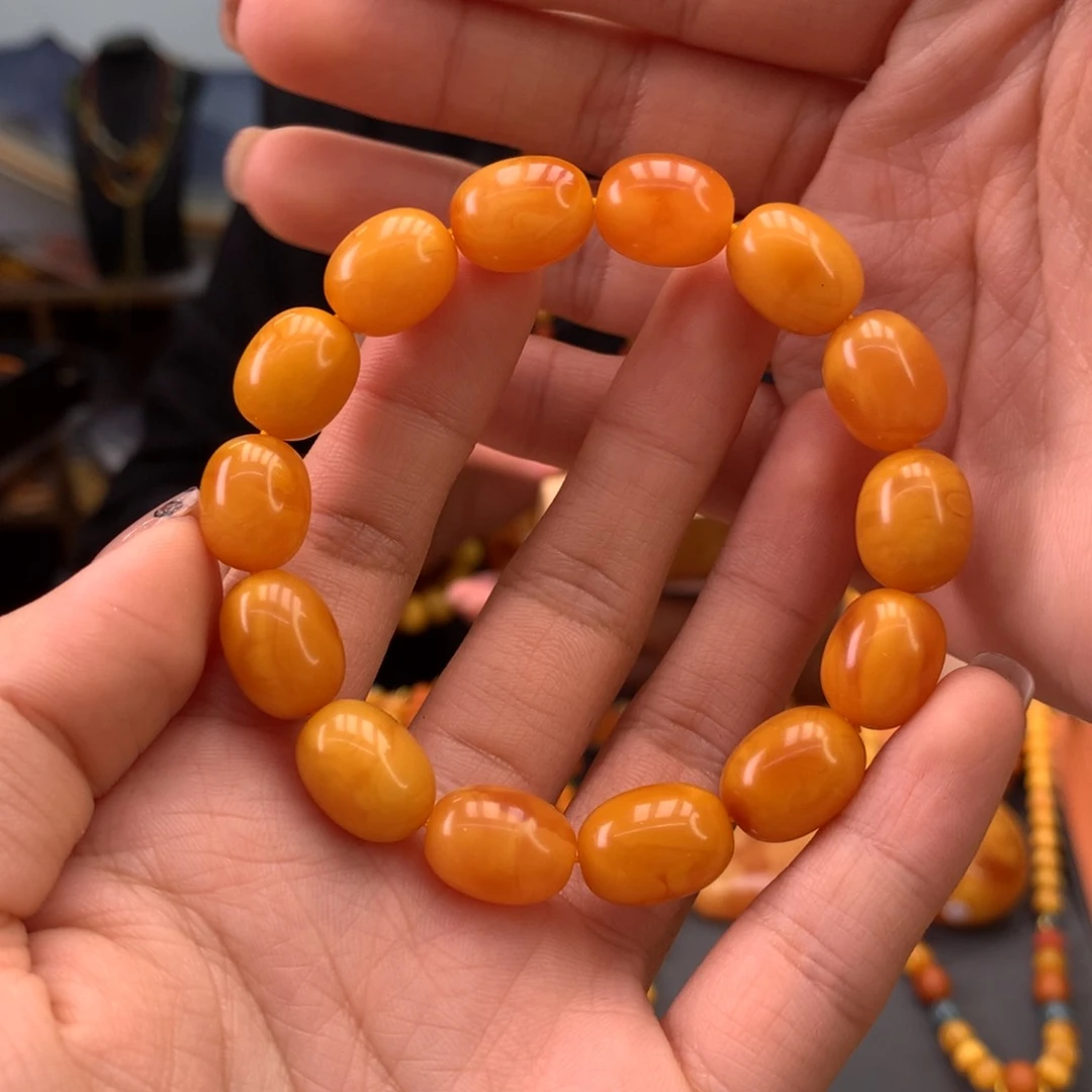 蜜蜡手串未镶嵌天然