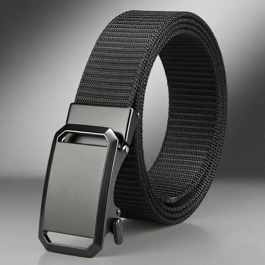 2025新款自动扣尼龙帆布腰带编织百搭牛仔裤休闲风裤腰带男女皮带