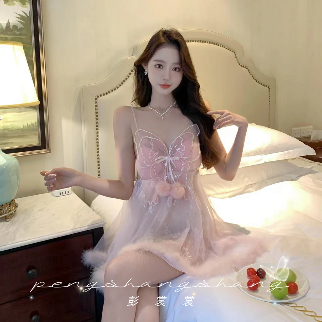 彭裳裳【恋爱页面】蕾丝春夏吊带法式性感纯欲薄款长款气质轻奢睡裙