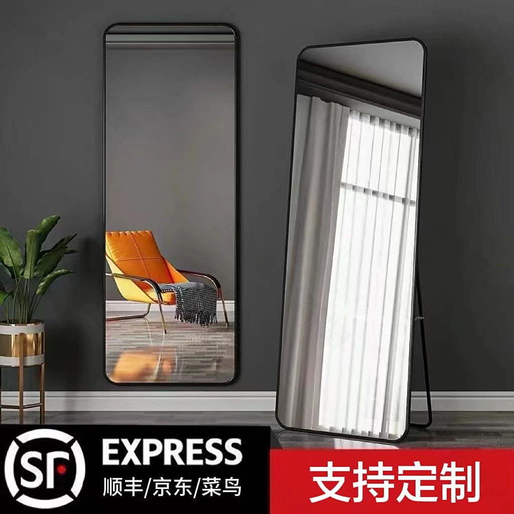 网红试衣镜女生房间全身镜家用卧室穿衣镜少女宿舍镜子移动落地镜