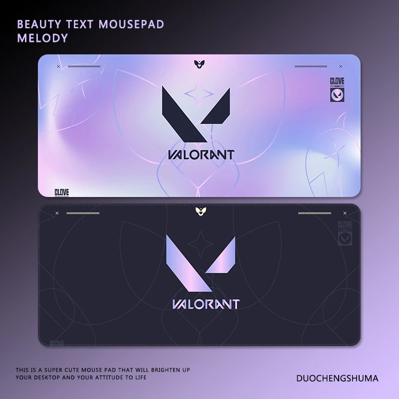 瓦罗兰特电竞鼠标垫极简风valorant无畏契约超大号加厚锁边书桌垫
