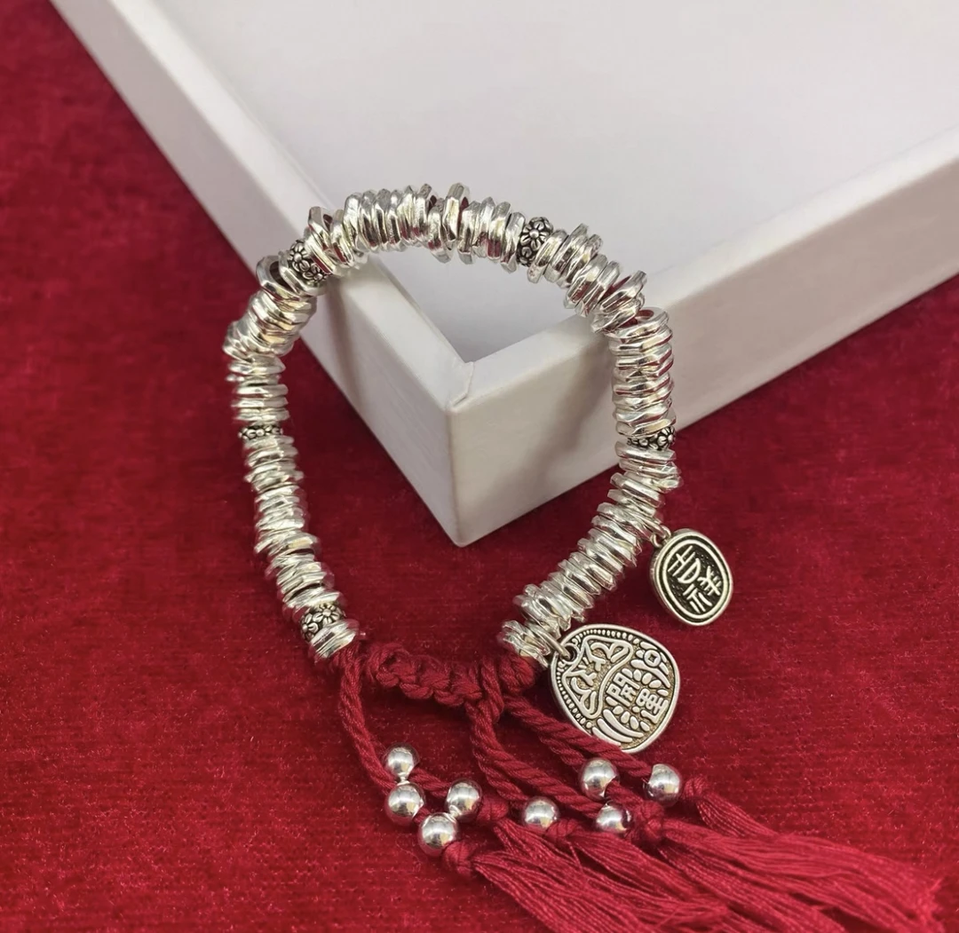 足银手链 74号链接 【手链盘缠】足银999.9 清库存带证书礼盒包装