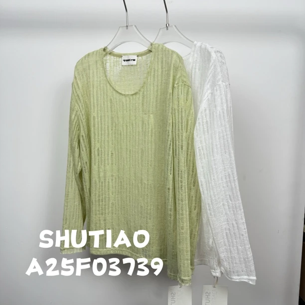 【SHUTIAO】2025夏季：新款小众设计款T恤A25F03739