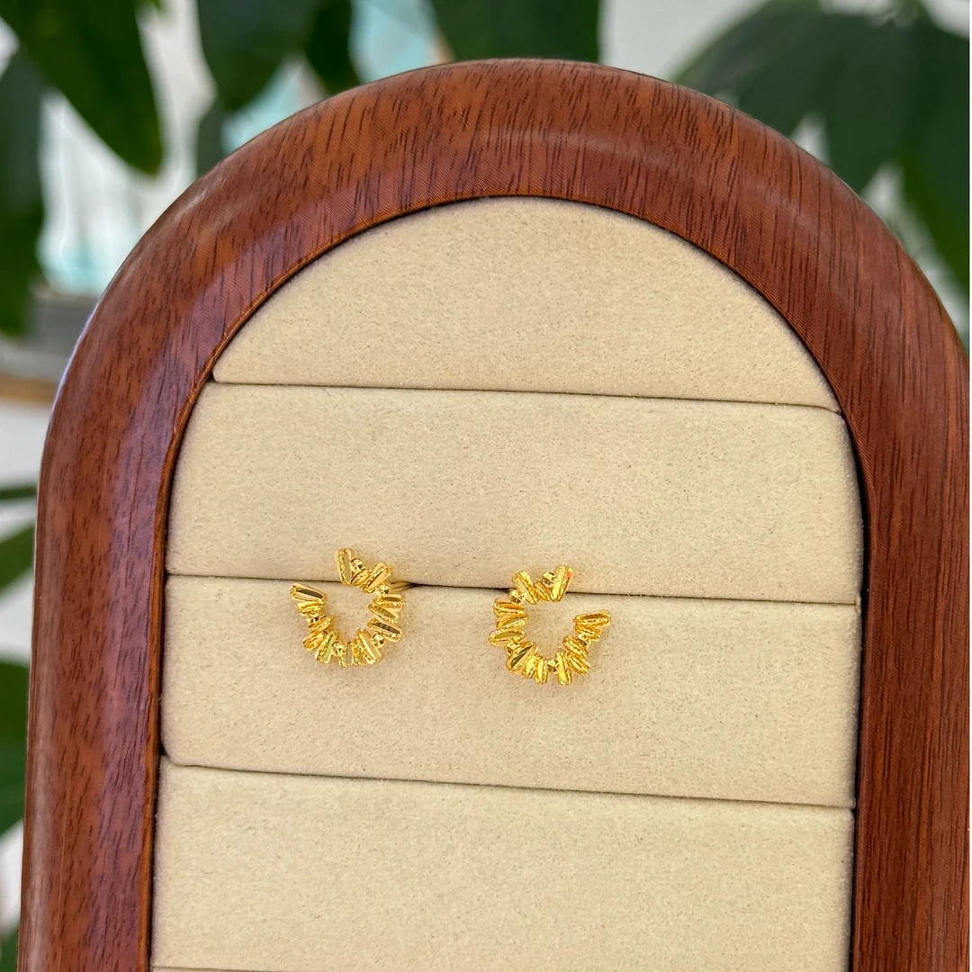 JE『超气质』 5G炫彩微笑耳钉 足金999 直针