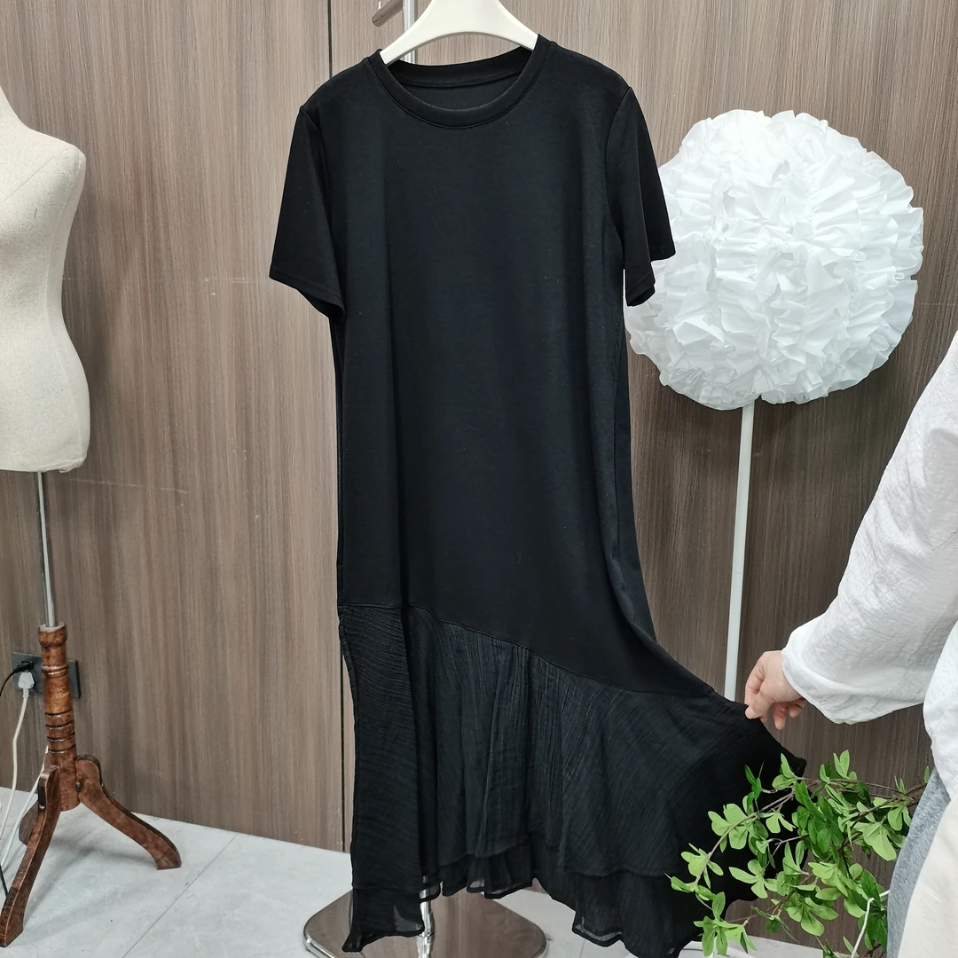 KK圆领连衣裙长款斜摆【38】