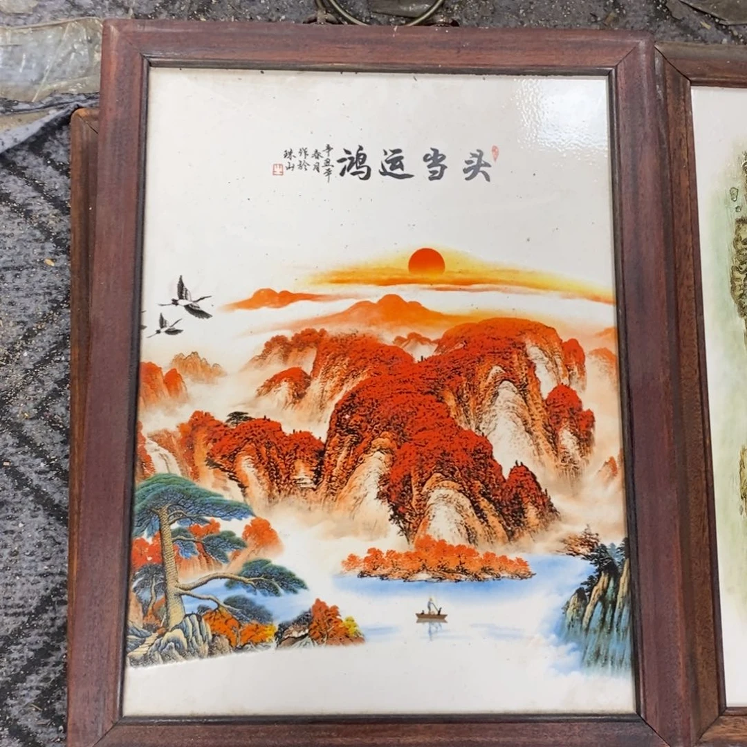 瓷片37*28*1景德镇瓷板画柴窑烧制