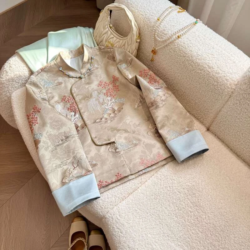 盈盈推荐《花间辞》2025新款春装时尚气质百搭新中式上衣外套3770