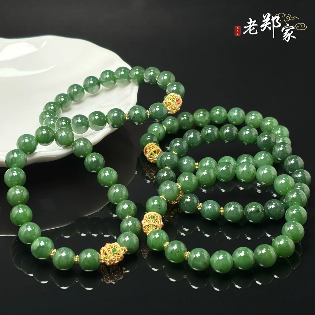 【老郑家】和田玉DIY手串 多样性发一件 约10mm 有黑点