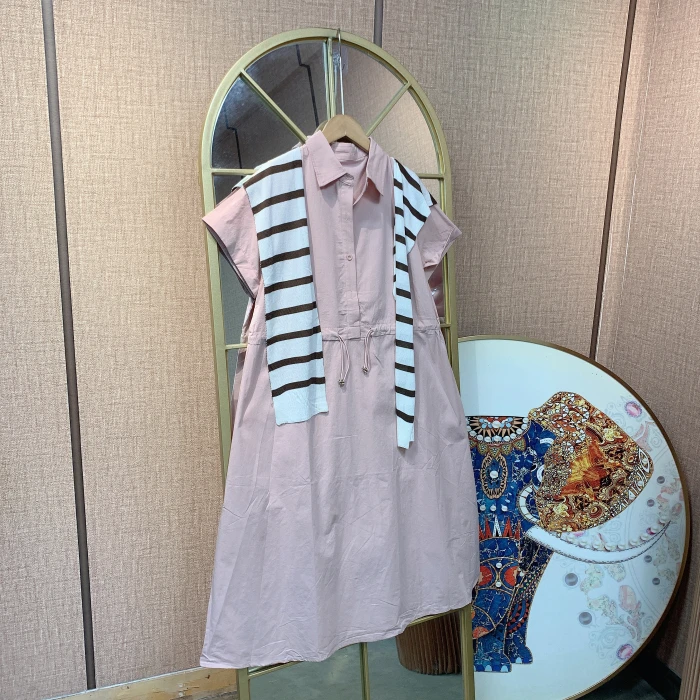 RR069孕妇粉色连衣裙L90-130XL140