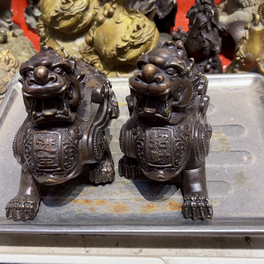 路***心黄铜摆件，文房摆件