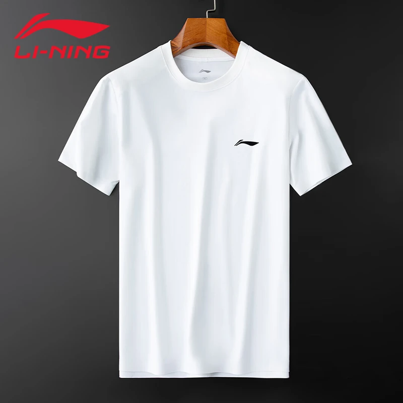 李宁短袖男t恤速干夏季冰丝健身跑步运动服 快干半袖商务休闲潮流