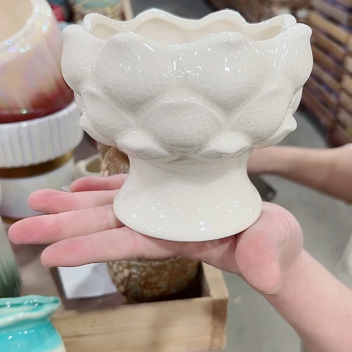 有孔.凑满10元发货多肉陶瓷花盆！