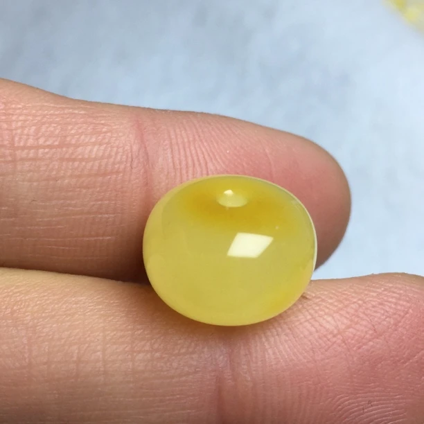 微瑕疵蜜蜡墩子老型约14.6×9.8mm原石手作天然原矿保真无优化