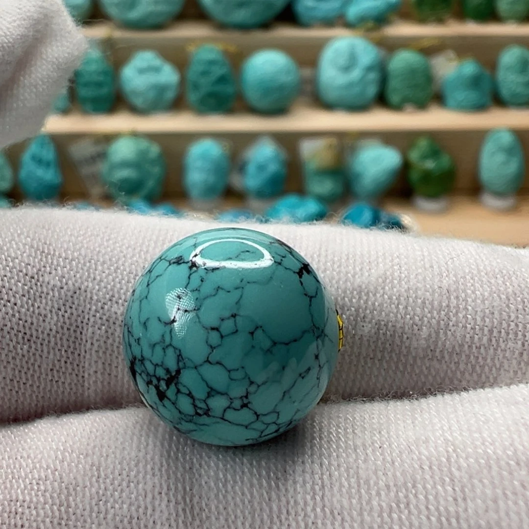 未镶嵌绿松石圆珠13.8mm