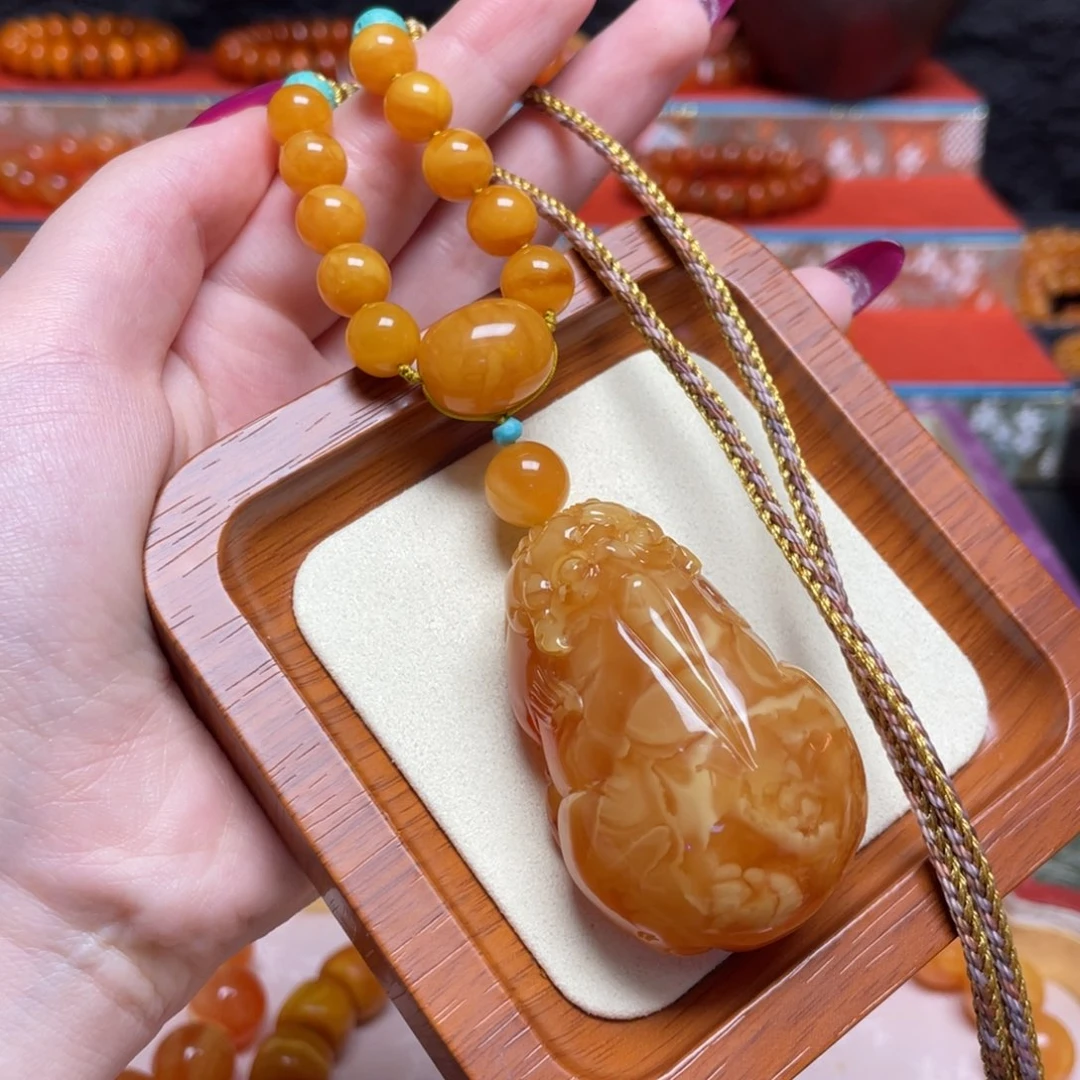 蜜蜡未镶嵌颈饰项链