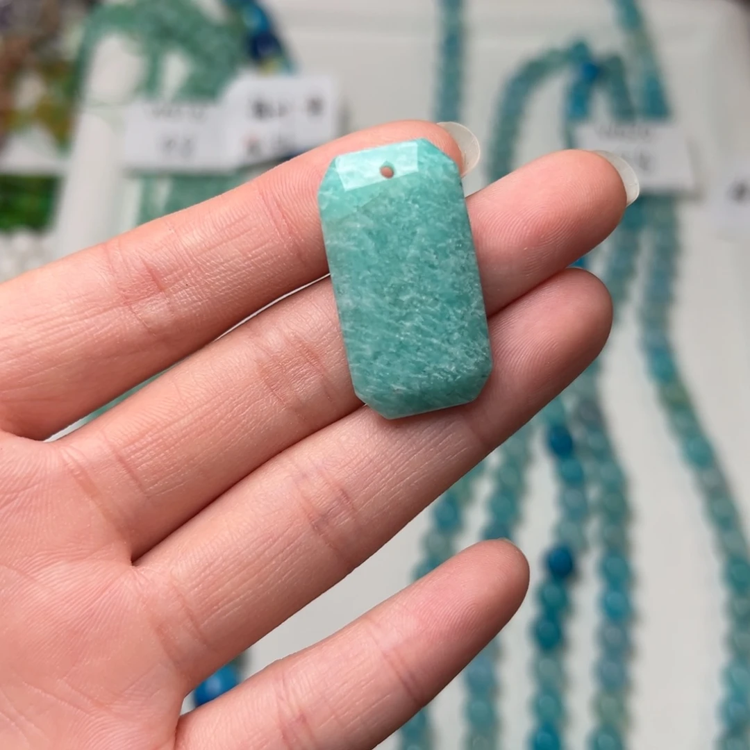 玛瑙/玉髓合金珠宝半成品W629。32*17mm天然天河石无事牌一个