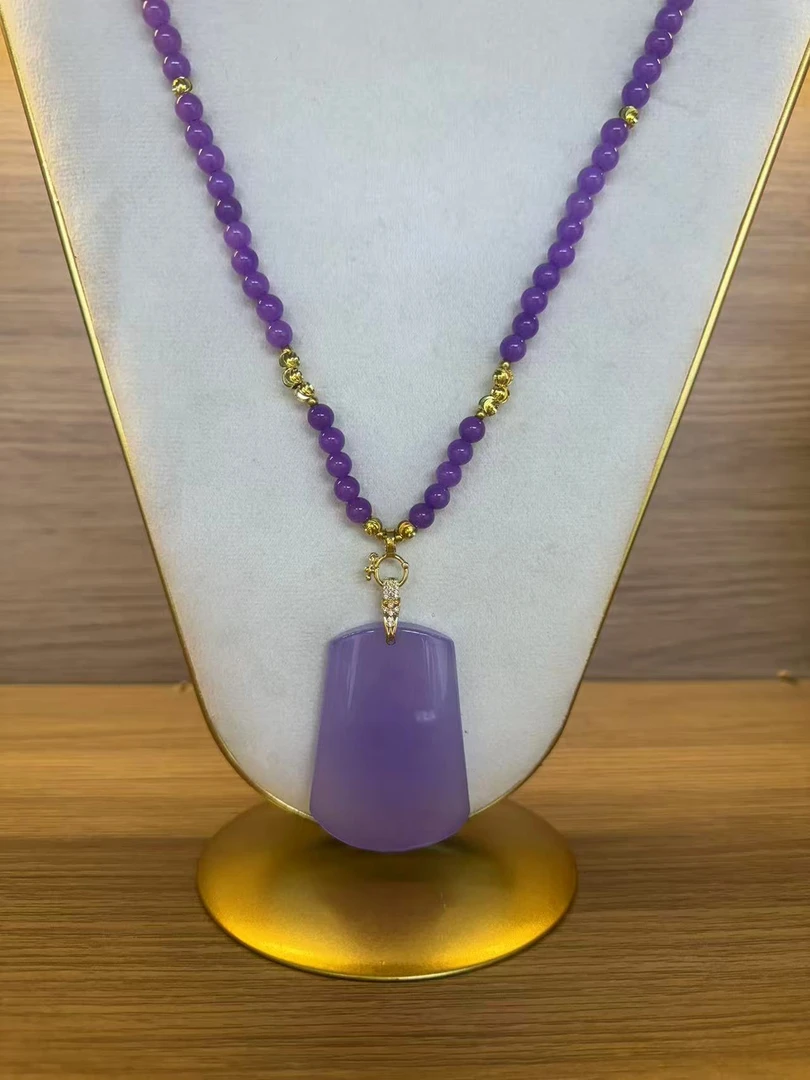 【小五珠宝】高端时尚紫罗兰无事牌毛衣链