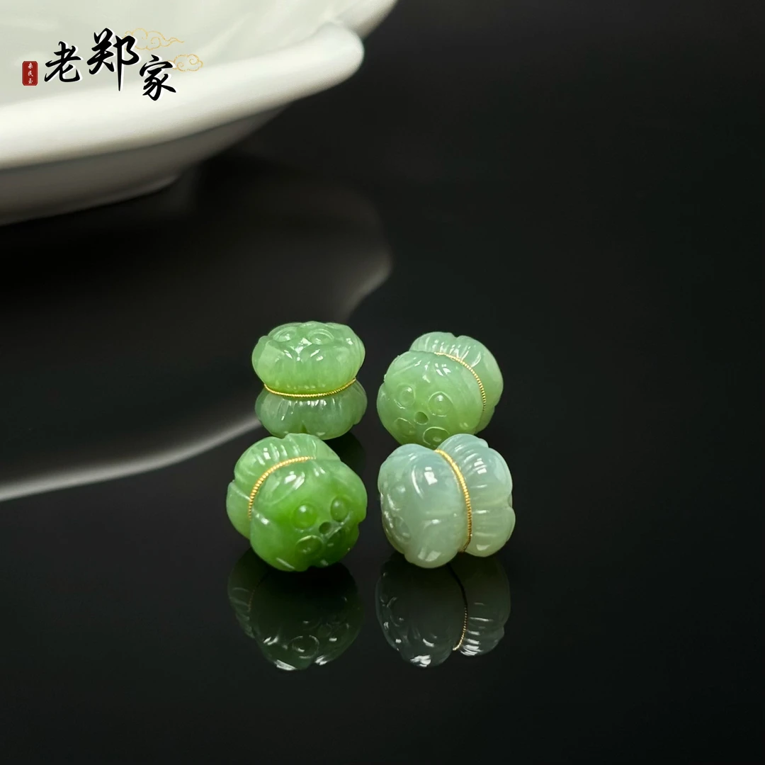 【老郑家】18K金和田玉路路通吊坠 3573 多样性发1件 约12*12mm