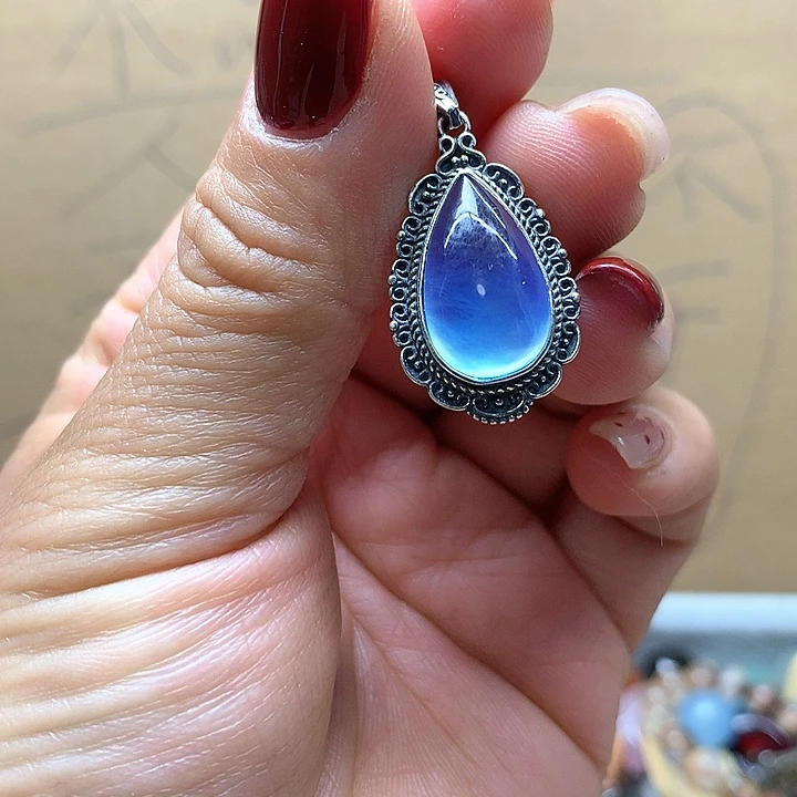 水晶水晶吊坠银S925镶嵌