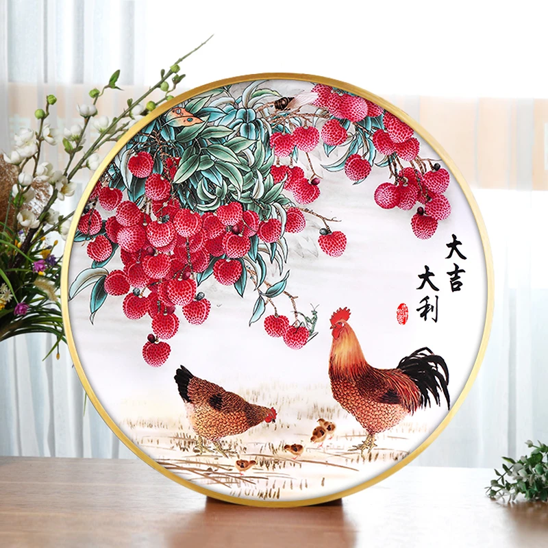 大吉大利十字绣2025新款圆形小件线绣客厅卧室玄关简单手工自己绣