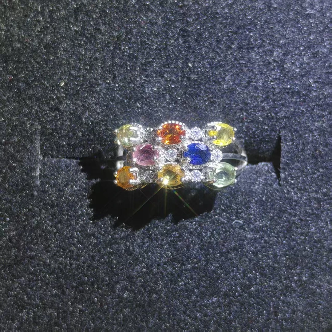 8色彩蓝宝石戒指WY043