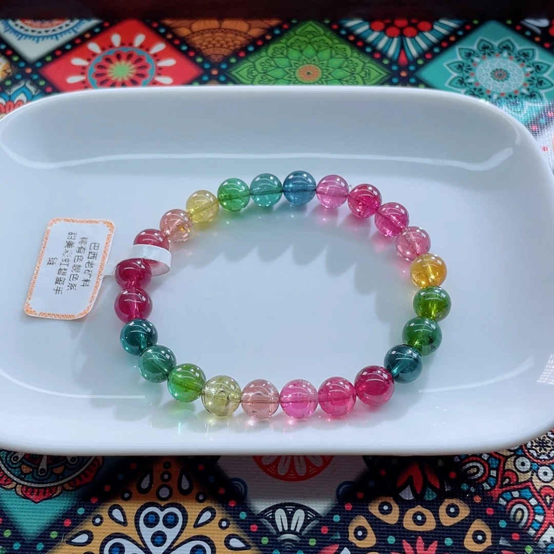 碧玺未镶嵌手链7.8mm左右