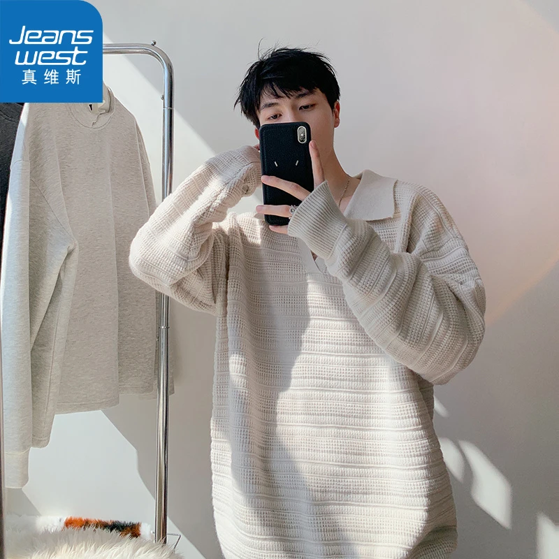 真维斯老钱风polo衫v领毛衣男美式复古针织衫高级感cleanfit外套