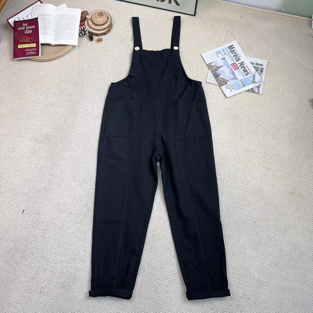 2025春季新款宽松时尚休闲牛仔背带裤长裤0342