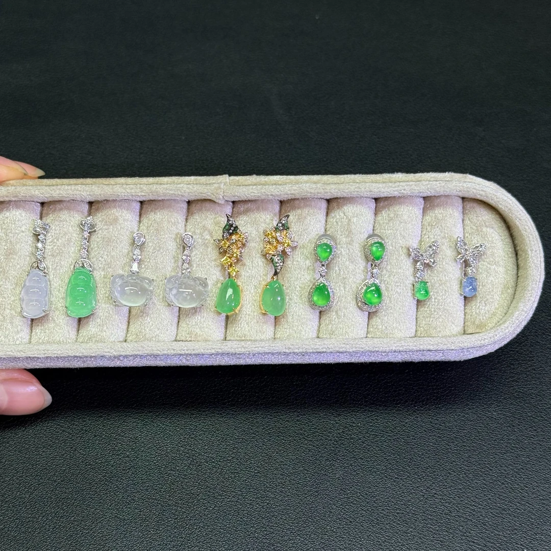 翡翠耳饰-18K金-多样性发货只发一对-AH03-BK|CXQ21