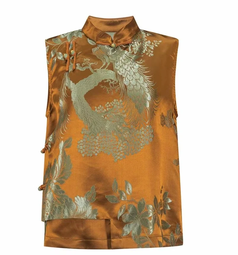 烬霞｜复古薄款立领斜马夹休闲百搭通勤新款2025B1900-摆摆