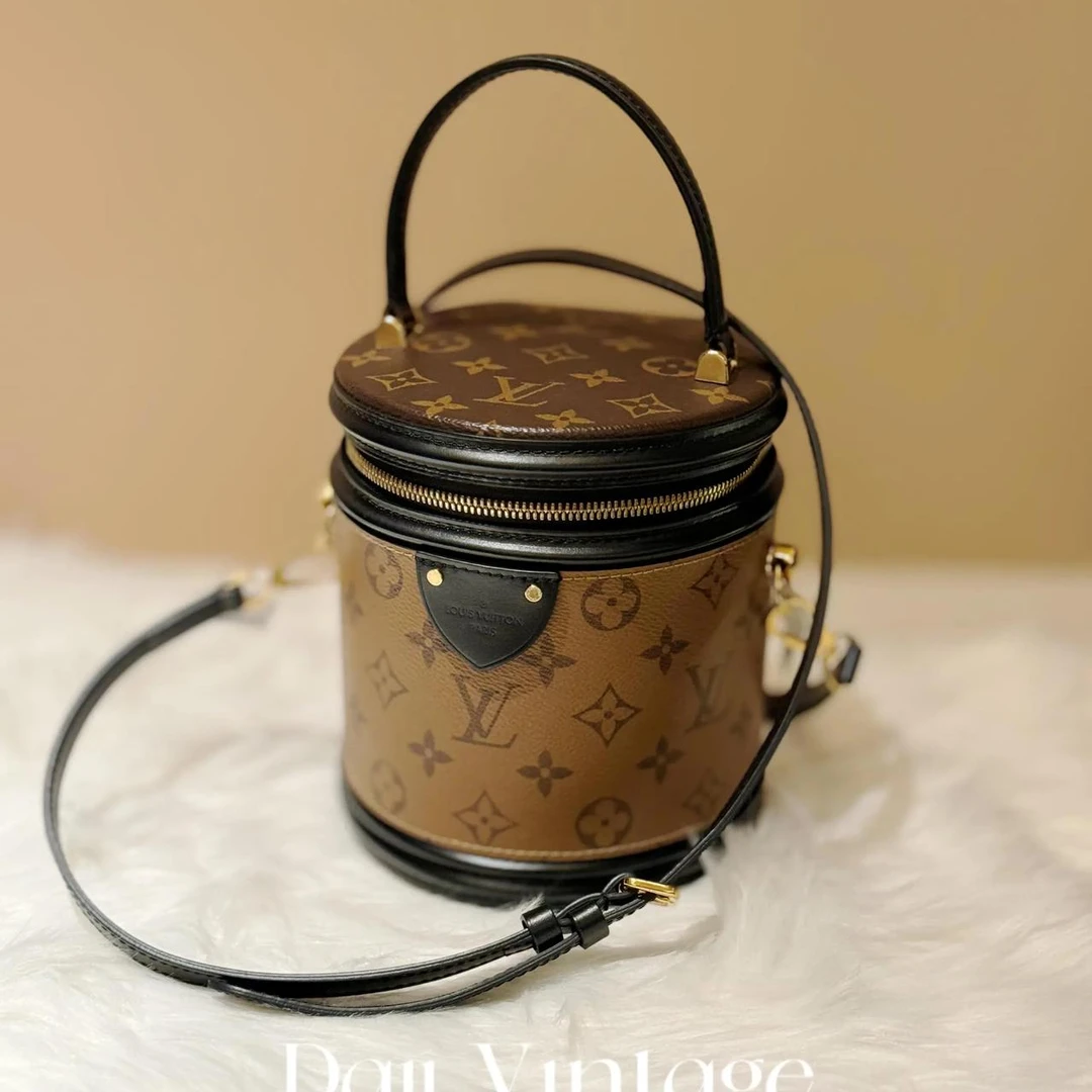 99新 LouisVuitton/路易威登 大吉中古/lv路易威登老花发财桶斜挎