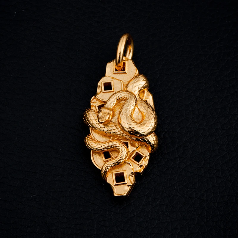 吊坠925银 金蛇出洞吊坠（镀金）0331