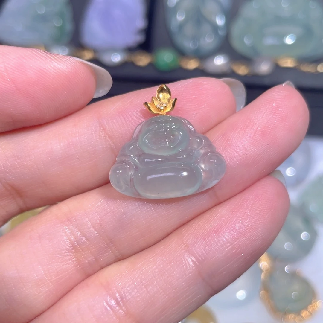 颈饰18K金镶嵌翡翠翡翠