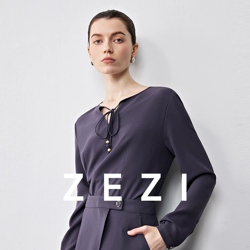 ZEZI【冯超专属】【琉璃】三醋酸长袖圆领衬衫轻薄干爽衬衣Z11C145S