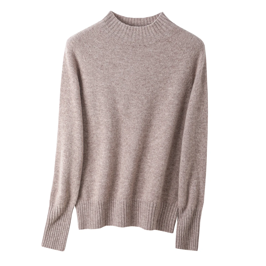 【ZI YI】纯色基础100羊毛衫女秋冬新款打底毛衣内搭