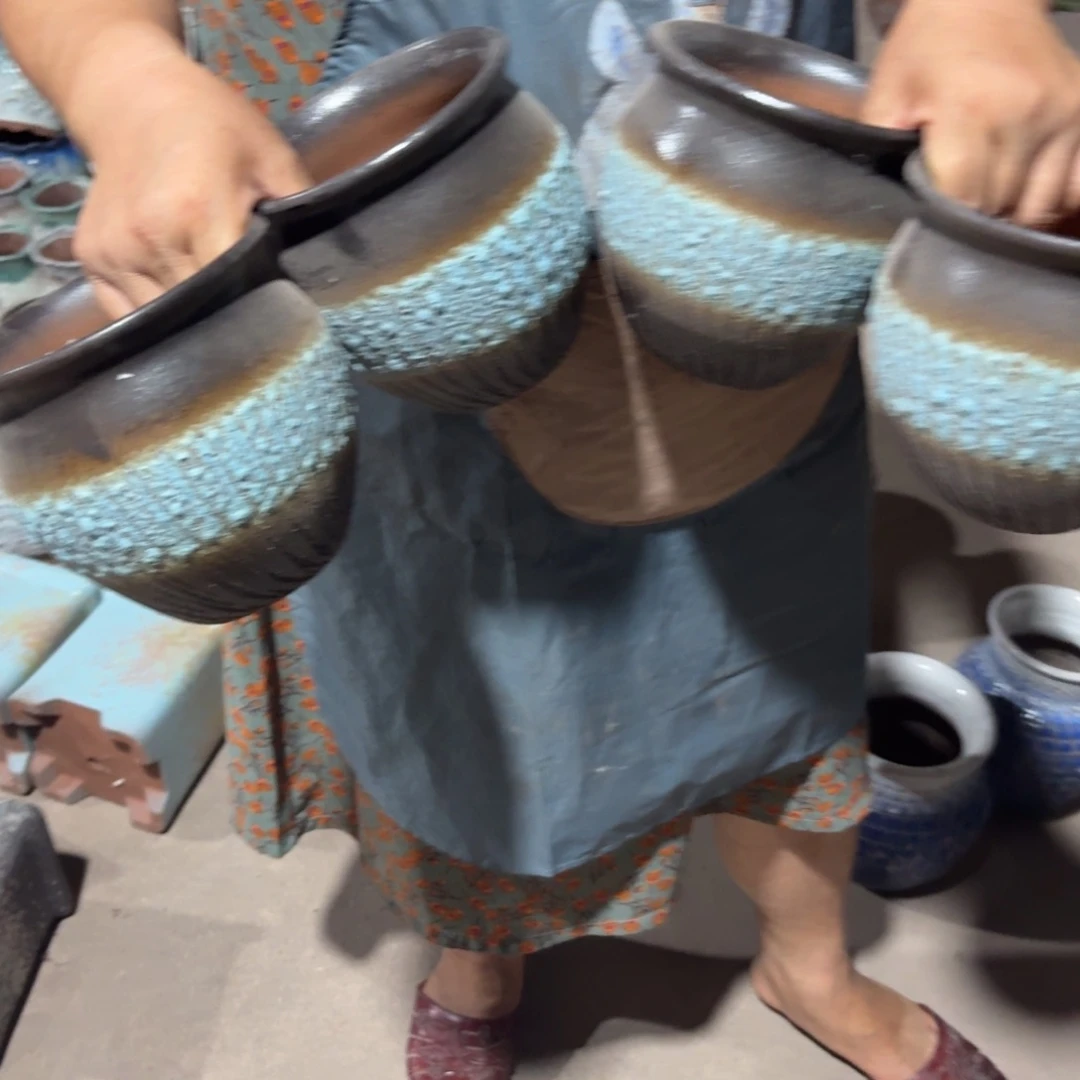 紫砂花盆口14高15四个