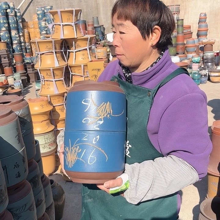 紫砂紫砂花盆也#这