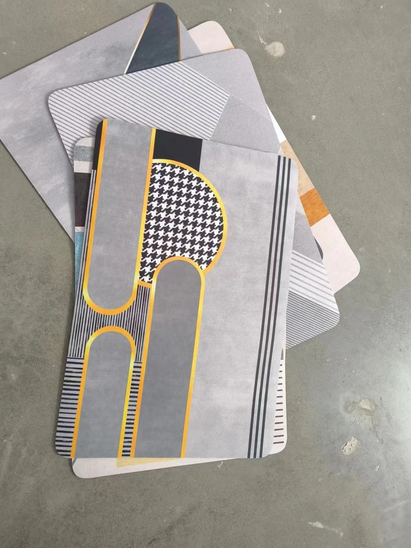 水晶绒简约轻奢入户门（花型随机）卧室吸水地毯门垫灰色家用地垫