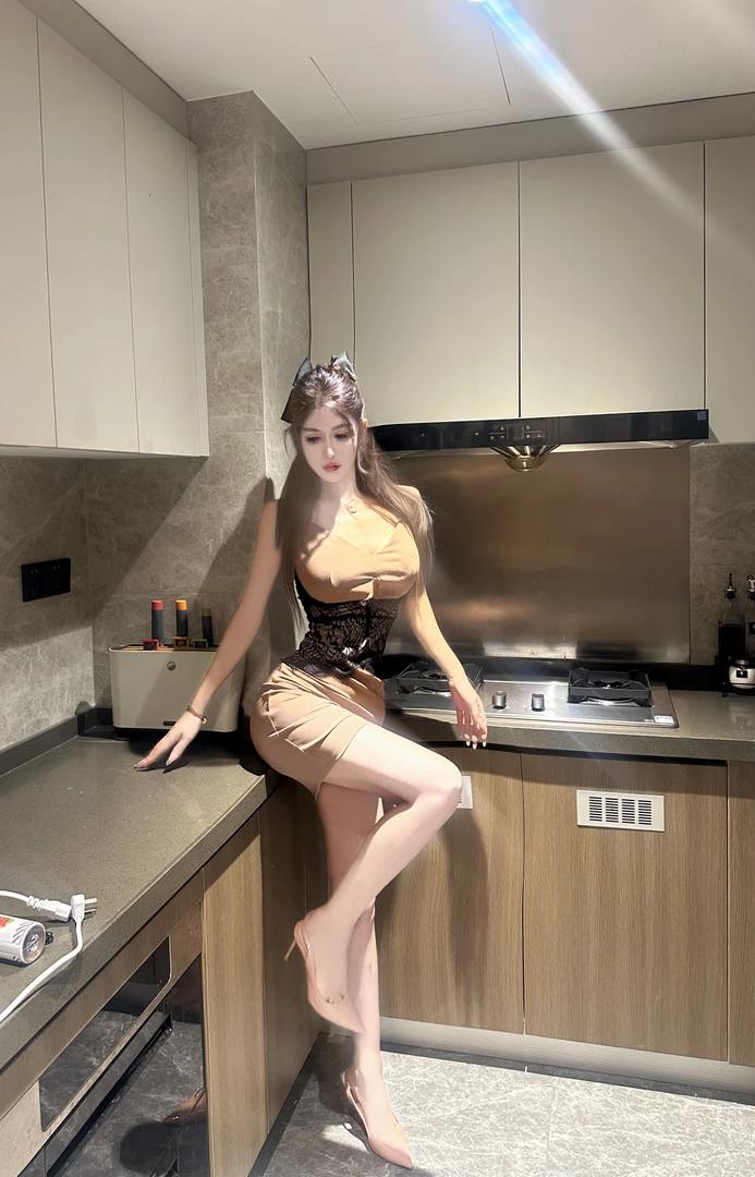 复古蕾丝腰封连衣裙/有胸垫