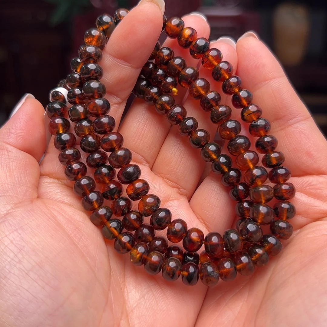 琥珀裸石未镶嵌豆*抚顺琥珀20527。8m m