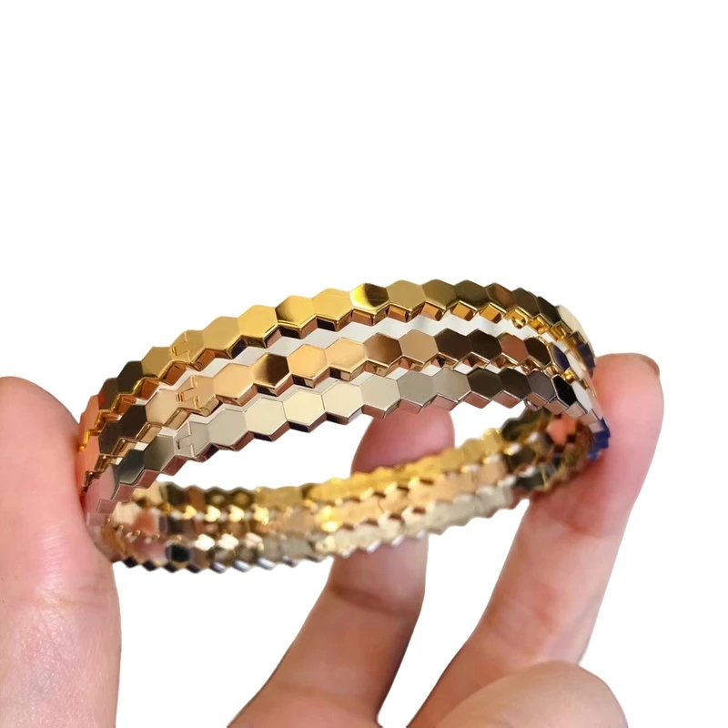 合金手镯 蜂巢手镯（Ｖ金高定）