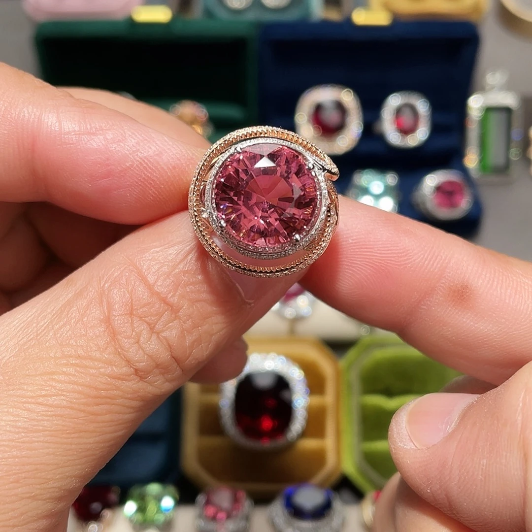 戒指碧玺18K金镶嵌10.75ct