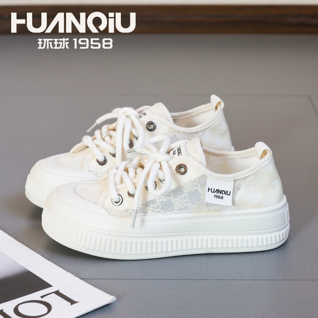 环球小香风2025新款夏季透气时尚网面渔夫鞋女厚底百搭时尚休闲鞋