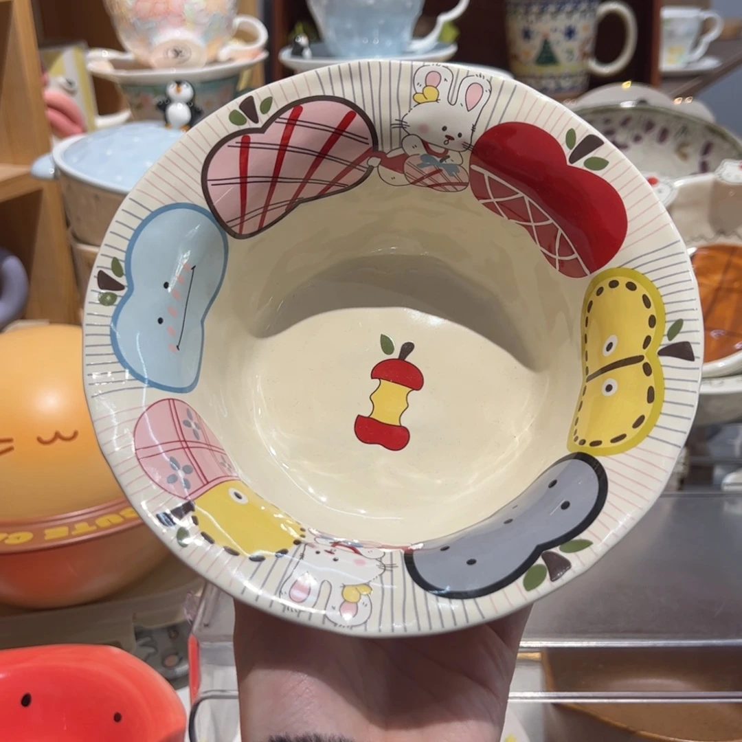 苹果小兔子反口碗