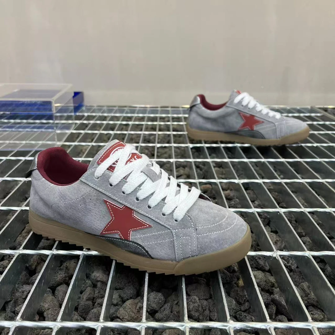 2025早秋新款低帮做旧潮牌舒适百搭男款皮面爆款系带运动休闲鞋潮