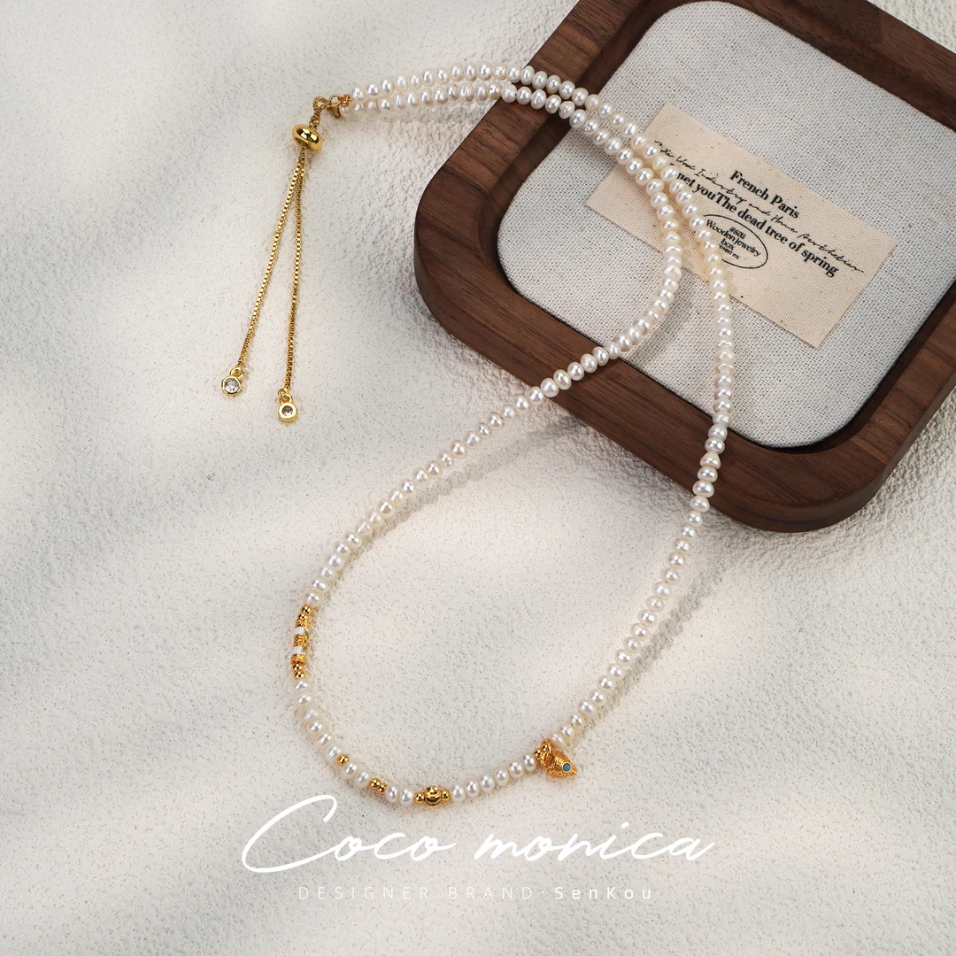 【小霞珠宝】项链气质白色轻奢时尚百搭复古法式小米珠 AC19