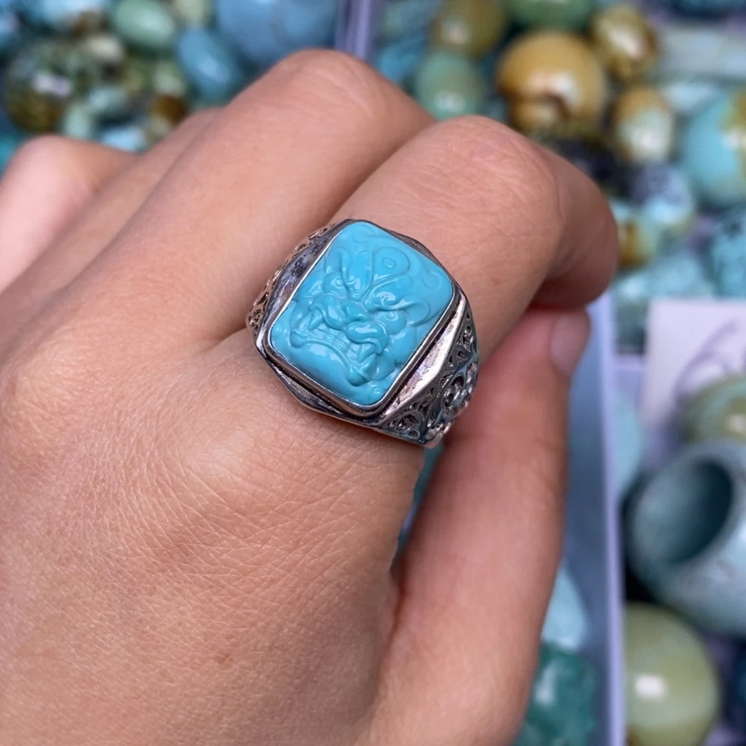 绿松石银S925镶嵌挂件